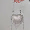 SHEIN Lightweight, Business Casual Rhinestone Decor Bucket Bag Mini Drawstring Design (Silver)