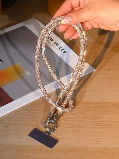 SHEIN Premium Luxury Fully Rhinestone Diagonal Chain Bracelet