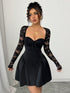 SHEIN Relinas Holiday Costume Skirt Christmas Party Ball White Lace Long Sleeve