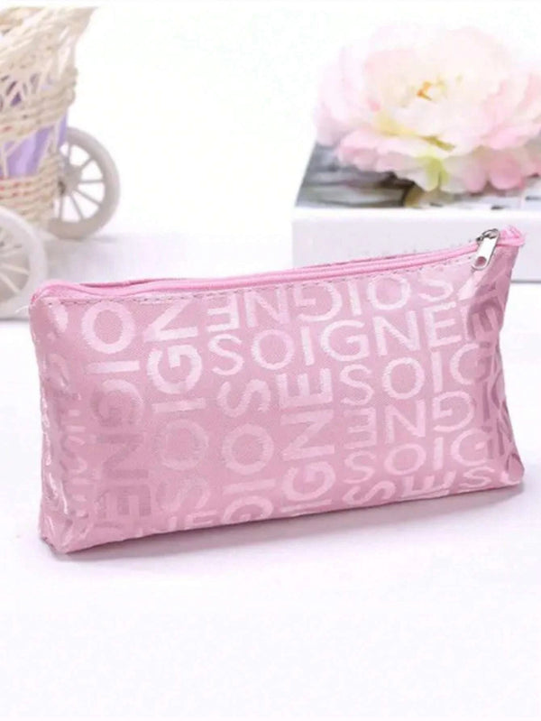 SHEIN Simple Style Cosmetic Bag With Letter Print