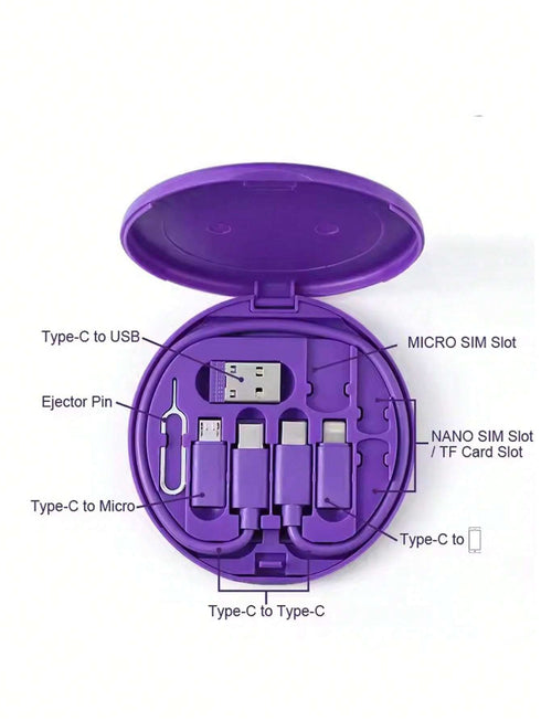 حامل هاتف مزود بمحول USB من SHEIN، وحافظة تخزين