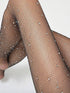 SHEIN Women's Fashion Rhinestone Crystal Fishnet Socks Tight Pants, Ladies' Sexy High Elasticity Mesh Tights