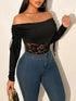 SHEIN Zolique One-Shoulder Rope-Decorated Waist With Lace Trim
