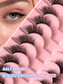 SHEIN 10 Pairs Of Naturally Fluffy Semi-False Eyelashes - Cat-Eye Gathered Light Long And Short False Eyelashes For A Bold0