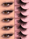 SHEIN 10 Pairs Of Naturally Fluffy Semi-False Eyelashes - Cat-Eye Gathered Light Long And Short False Eyelashes For A Bold