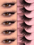 SHEIN 10 Pairs Of Naturally Fluffy Semi-False Eyelashes - Cat-Eye Gathered Light Long And Short False Eyelashes For A Bold