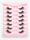 SHEIN 14mm Elongated Winged False Eyelashes, Thick & Curly, 7 Pairs/Set