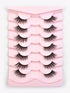 SHEIN 14mm Elongated Winged False Eyelashes, Thick & Curly, 7 Pairs/Set