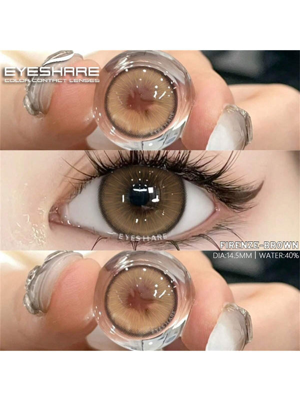 SHEIN 1 Pair Eyeshare Korean Colored Contact Lenses, Blue, Brown, Natural Gray, Green Colored Contacts, Suitable For Halloween Cosplay
