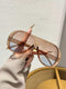 SHEIN 1 Pair Unisex Fashion Personalized Integrated Large Frame Aviator Decorative Glasses, Suitable For Driving, Travel, Outfit Decoration