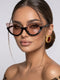 SHEIN 1 Pair Women's Cat Eye Large Frame Retro Half-Frame Fashion Glasses