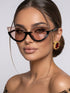 SHEIN 1 Pair Women's Cat Eye Large Frame Retro Half-Frame Fashion Glasses