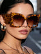 SHEIN 1 Pair Women's Plastic Square Cat Eye Fashion Glasses, Dark Goth Style Chic And Versatile, Suitable For Daily, Vacation