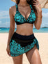 SHEIN 1 Set Women's 3 Pieces Bikini Dress Retro Style Swimwear, Sheer Sarong Wrap Cover Up, Tie Side, Slimming & Fashionable Casual Swimwear Vacation Beach Summer