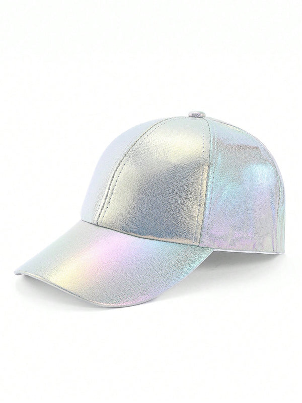 Iridescent baseball cap on a white background