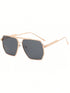 SHEIN 1pc Large Frame Metal Double Bridge Aviator Fashion Glasses, Women's Fashion Eyewear For Summer Vacation1