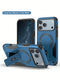 Blue phone case with ring holder for iPhone 17 Pro Max on a white background