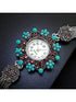 SHEIN 1pc Vintage Style Women's Quartz Bracelet Watch, Fashion Luxury Bohemian Design With Arabic Numeral Dial, Ideal