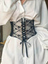 SHEIN 1pc Women's Renaissance Era Accessory, Black Sheer Lace Corset, Sexy Gothic Style Suitable For Halloween Party1