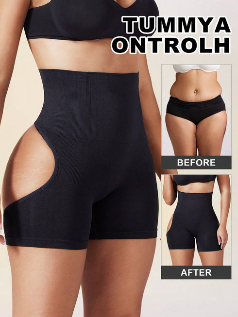 SHEIN 1pc Women's Slimming Shaping Leggings, Tummy Control, Sculpting Pants, Women's Shapewear0