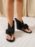 SHEIN 2025 Summer New Round Toe Flip Flop Sandals Women, Fashion Bow Milk Tube Ankle Boots Pants Leg Flat00