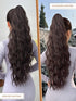 SHEIN 26 Inch Long Wavy Synthetic Hair Ponytail Extension, Heat Resistant Fiber, Brown Color, Claw Clip Design, Suitable For