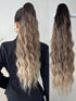 SHEIN 26 Inch Ombre Wavy Gradient Claw Clip-In Synthetic Hair Extensions, Heat Resistant Fiber, Suitable For Women