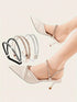 SHEIN 2 Pcs Of Elegant Satin Shoelaces, Shoe Anti-Drop Straps, High Heels And Sandals Anti-Drop Artifact, Fixed