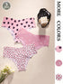 SHEIN 3pcs Women's Panties With Lovely Heart Print, Ruffled Trim, Soft & Smooth Fabric, Comfortable Casual Underwear0