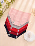 SHEIN 5pcs/Pack Women's Low-Rise Panties, Wavy Hem Design - Soft Stretchy Fabric, Solid Color Comfortable Daily
