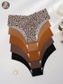 SHEIN 5pcs Women's Leopard Print Seamless Panties, Comfortable Skin-Friendly Sexy Low Rise Hipster Briefs