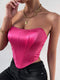 SHEIN Allurite Solid Hanky Hem Tube Top