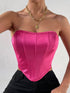 SHEIN Allurite Solid Hanky Hem Tube Top