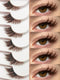 Collage of false eyelashes with close-up shots on eyes