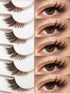 Collage of false eyelashes with close-up shots on eyes