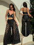 SHEIN Bonvoyette 3pcs/Set Summer New Women's Swimsuit Strappy Solid Top, High Waisted Shorts, Hollow0