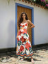 SHEIN CAJUNI Long Tube Dress With Flower Print. Hawaii Dress0