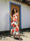 SHEIN CAJUNI Long Tube Dress With Flower Print. Hawaii Dress