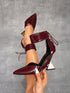 SHEIN CUCCOO SZL Pointed Toe Asymmetrical Heels Burgundy Women's High Heels, Badgirl Night Outfit, Street Style Sexy Party Date Spring Shoes Spring Break Easter Prom Heels For Christmas Spring Shoes