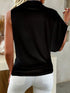 SHEIN EMERY ROSE Knitted Stand Collar Asymmetric Sleeve Graphic White Women's T-Shirt Graphic Tees Wom1