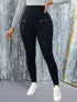 SHEIN EMERY ROSE Women's New Autumn Knit Black Leggings With Zipper Fall Cloth For Women1