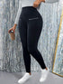 SHEIN EMERY ROSE Women's New Autumn Knit Black Leggings With Zipper Fall Cloth For Women