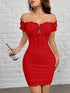 SHEIN EZwear Knit Off-The-Shoulder Bodycon Dress