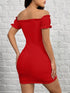 SHEIN EZwear Knit Off-The-Shoulder Bodycon Dress