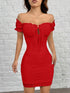SHEIN EZwear Knit Off-The-Shoulder Bodycon Dress