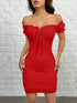 SHEIN EZwear Knit Off-The-Shoulder Bodycon Dress