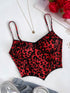 SHEIN EZwear Knitted Leopard Print Camisole Tank Top, Fitted & Cropped For Women