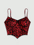 SHEIN EZwear Knitted Leopard Print Camisole Tank Top, Fitted & Cropped For Women