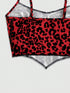 SHEIN EZwear Knitted Leopard Print Camisole Tank Top, Fitted & Cropped For Women