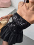 SHEIN EZwear Women's Cute Black Sequin Strapless Mini Dress